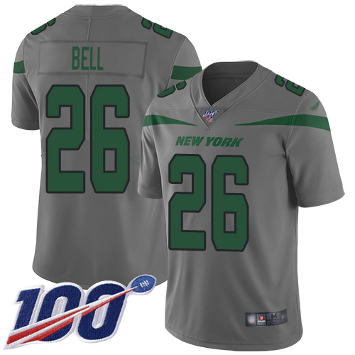 New York Jets Limited Gray Men LeVeon Bell Jersey NFL Football #26 100th Season Inverted Legend->new york jets->NFL Jersey